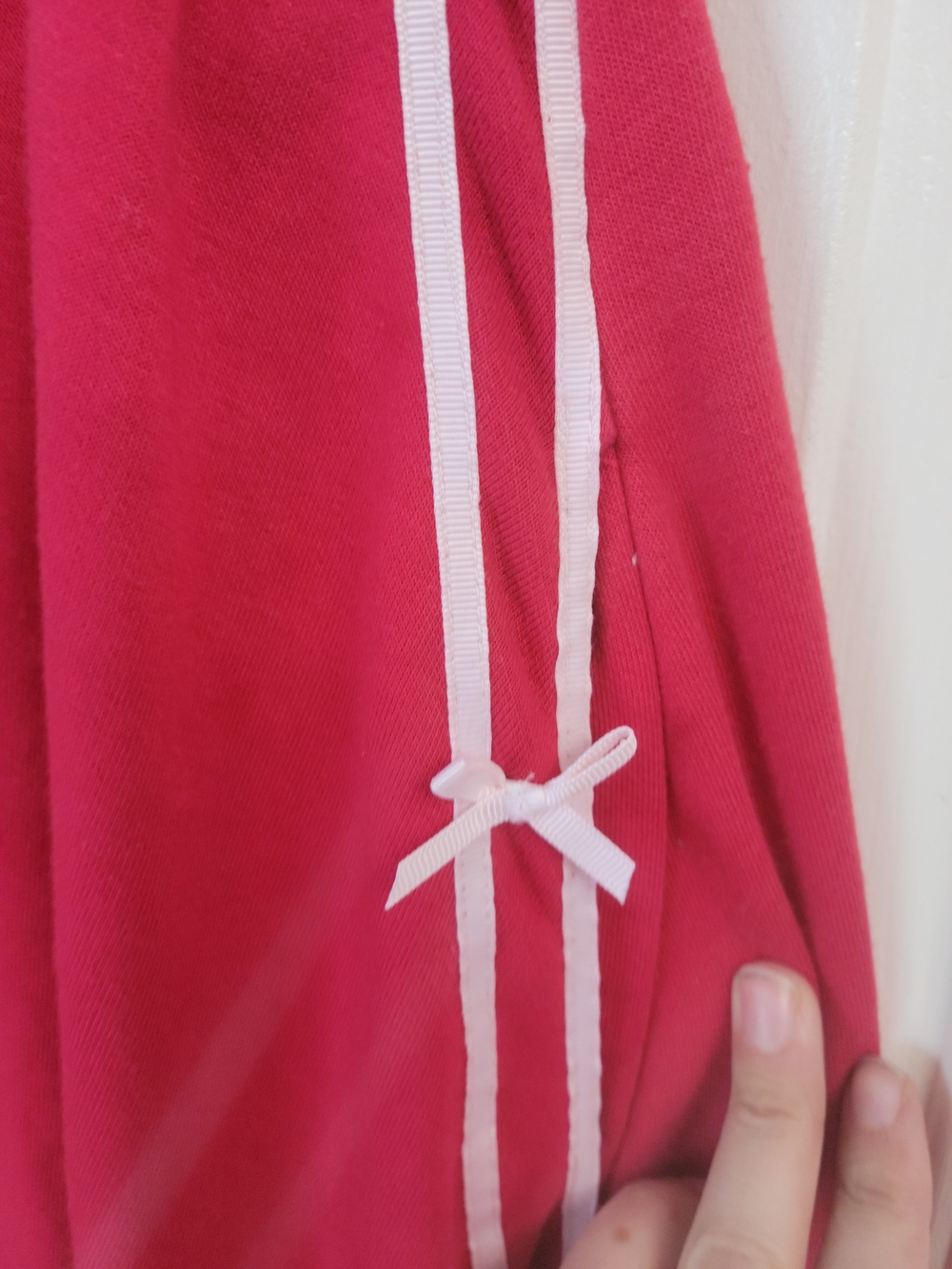 Women's Red A-Line Skirt with Side Braid Detail - Picture 12 of 16